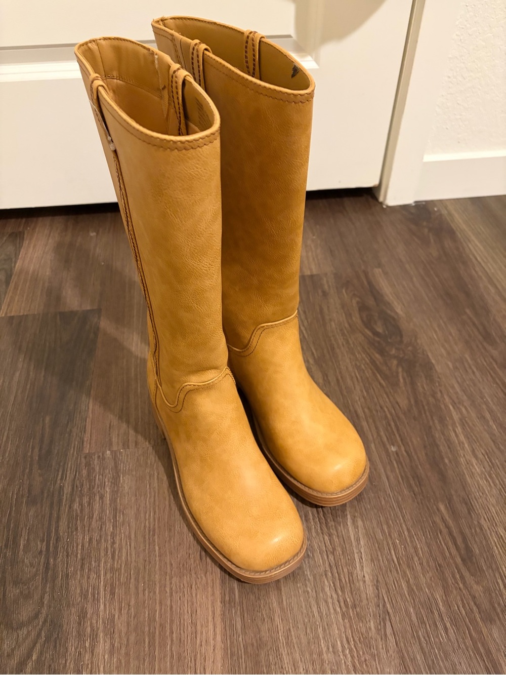 No Boundaries Mustard Tall Zip-Back Over-the-Knee Boots - Picture 1 of 5